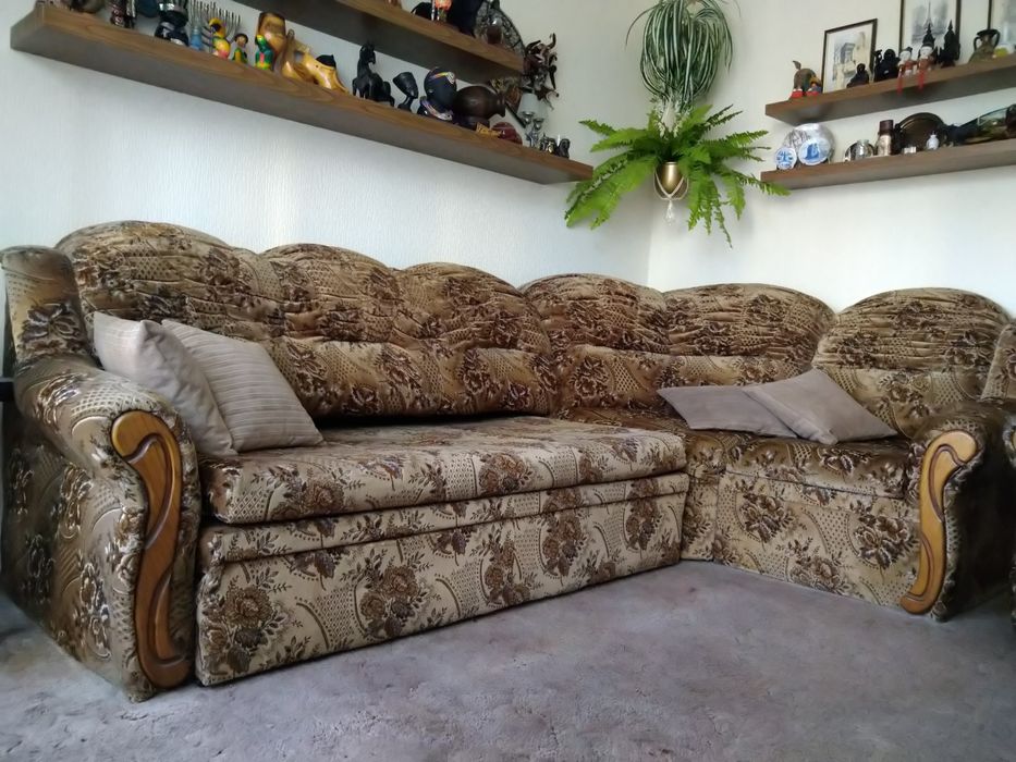 Sprzedam narożnik z funkcją spania 275x165 + 2 fotele