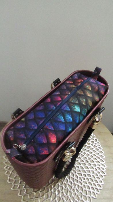 Promocja Organizer do Obag Mini łuska kolor suwak srebrny łezka