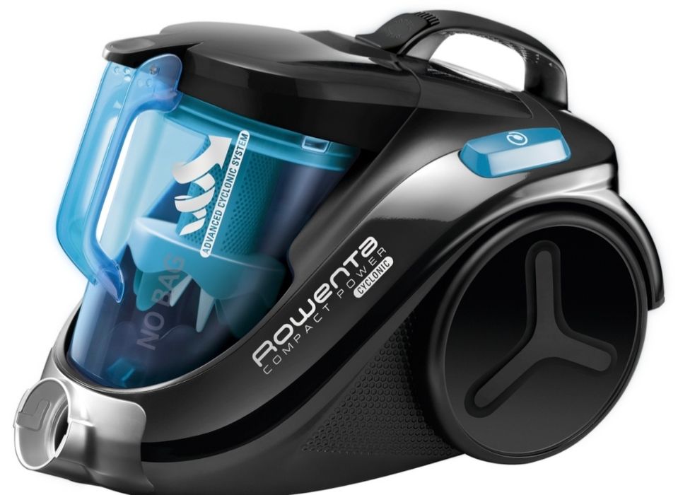 Odkurzacz bezworkowy Rowenta 750W kolor czarny/niebieski