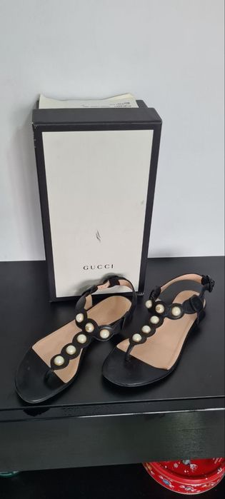 Жіночі босоніжки Gucci оригінал, босоніжки на низькому, в'єтнамки