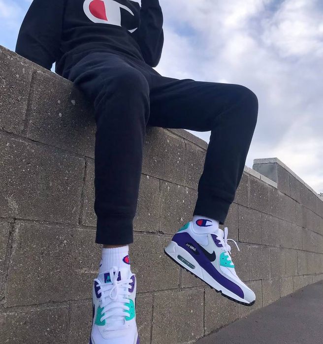Nike Air Max 90 White Navy Turquoise | Кросівки Nike Air Max | 42–47
