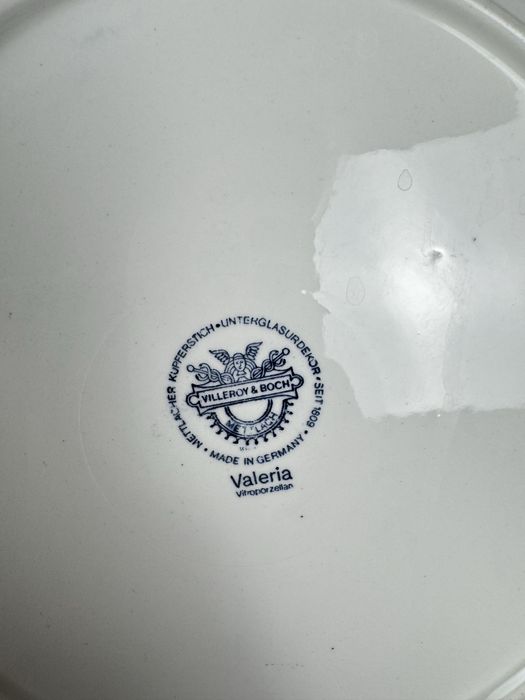 Duży talerz obiadowy 27cm Villeroy Boch Valeria niebieski