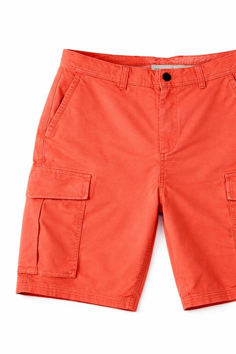 Męskie spodenki cargo Scotch & Soda pomarańczowe – 6 kieszeni