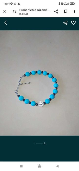 Bransoletka różaniec na rękę niebieska