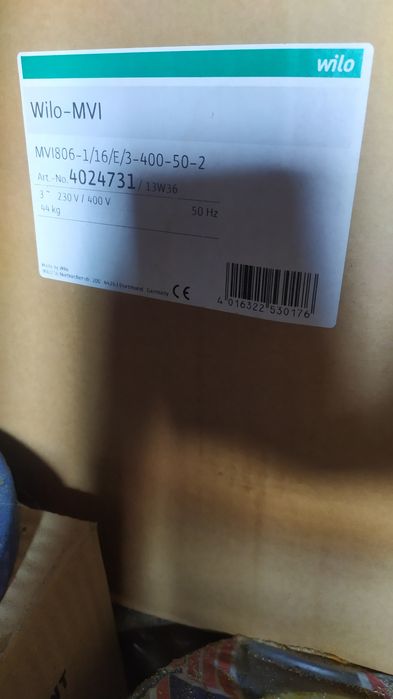 Вертикальный многоступенчатый насос Wilo MVI 806-1/16/E/3-400-50-2