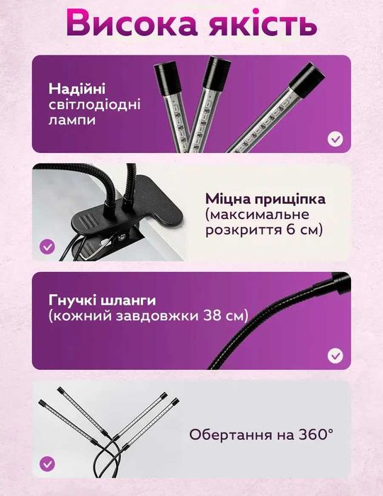 Фито лампа на 2 и 4 ветки Фитолампа Фито освещение