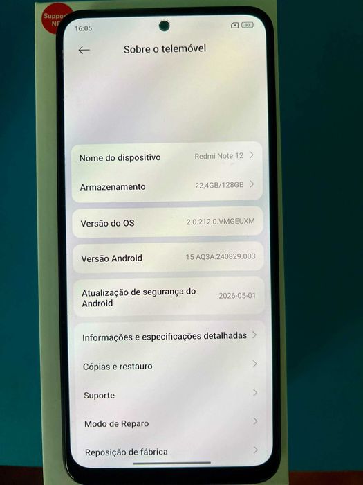 Xiaomi Redmi Note 12 PRETO 128GB + 6GB RAM
