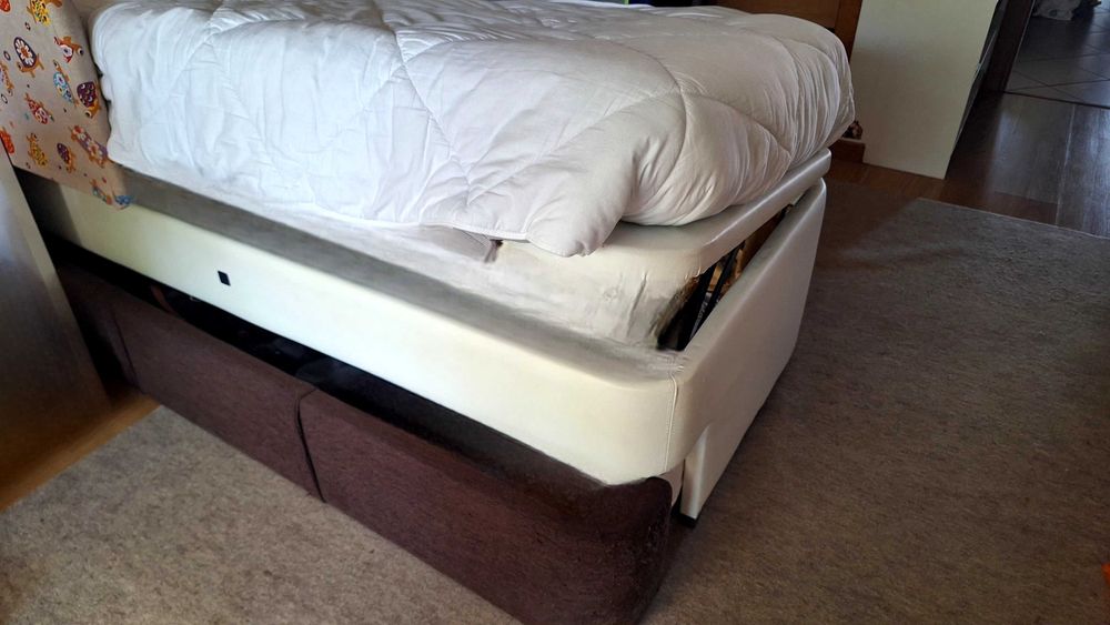 Cama Sommier 90 x 190 cm cama solteiro com estrado extra + colchão incluído