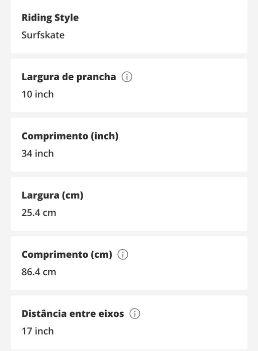 Deck / tábua Surfskate Yow Skalle 34" como novo