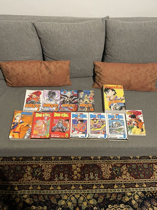 Mangás diversos de Naruto e Dragon ball