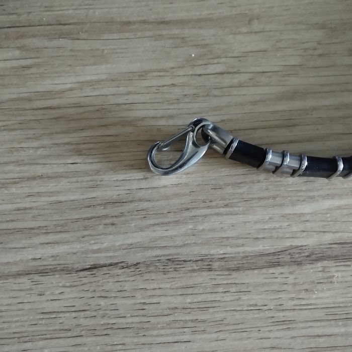 Bransoletka męska stal + kauczuk, 21.5 cm