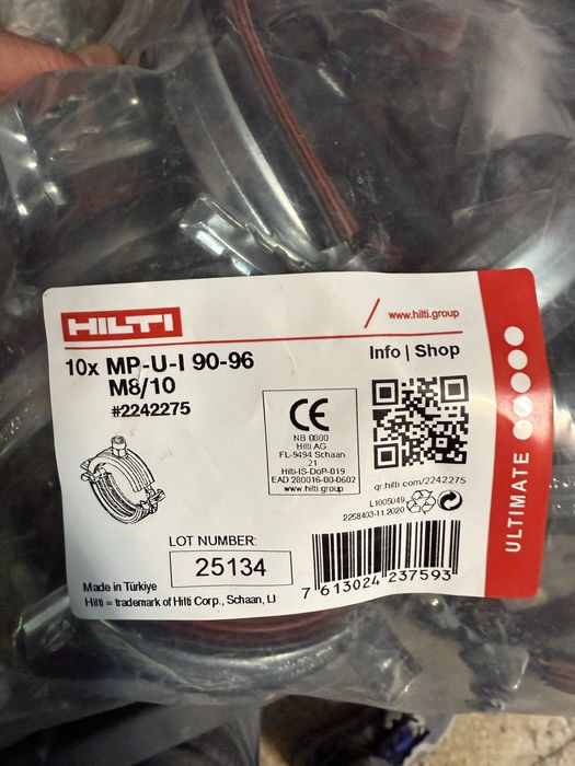Hilti MP-U-I 90-96 M8/10 obejma rurowa 90-96 mm 10 szt. nowa