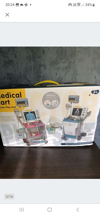 Wózek lekarski zestaw małego lekarza zabawka edukacyjna z dzwiekiem