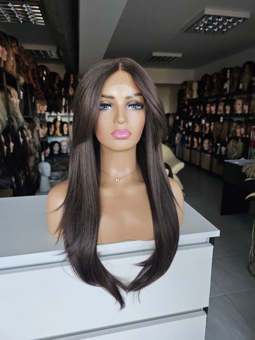 Peruka premium hair Jennyfer naturalny chłodny brąz lace front
