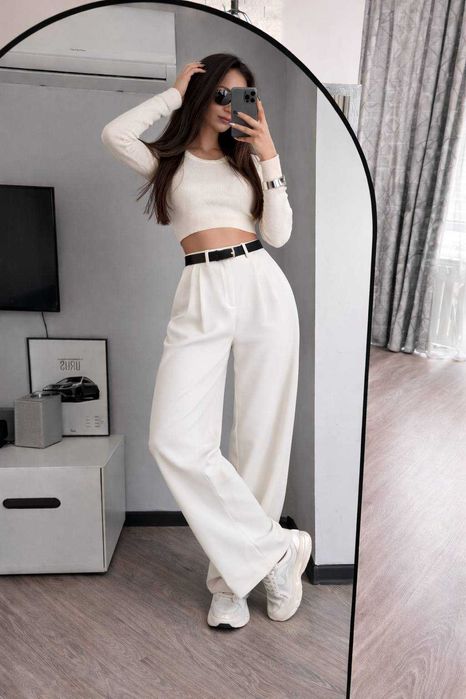 Жіночі класичні брюки палаццо прямі штани костюмні