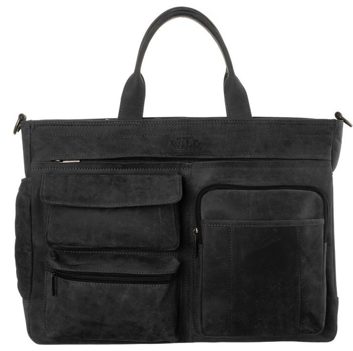 torba na laptopa ze skóry naturalnej z regulowanym paskiem na ramię