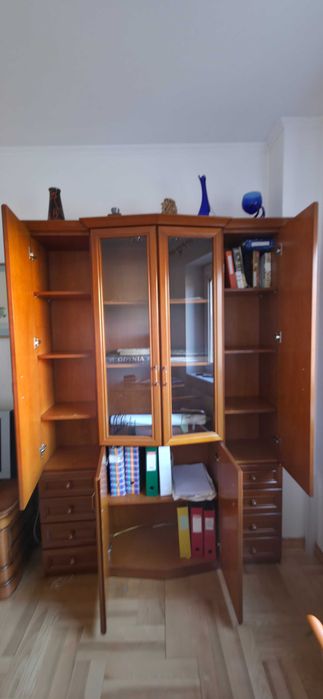 Biblioteczka / witryna – drewniana, styl retro