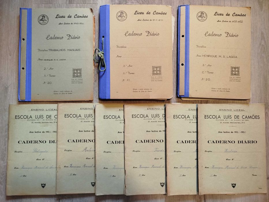 Livros Escolares Antigos - Lote 56 Livros + Cadernos de Escola Antigos Mocidade Portuguesa