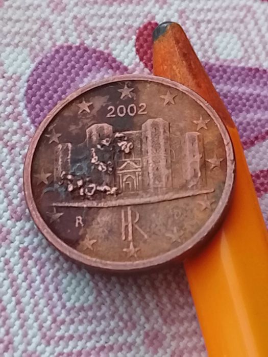 Moeda de 1 cêntimo da Itália com erro de cunhagem