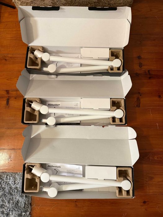 2 mic boom arms Millenium DS150 brancos