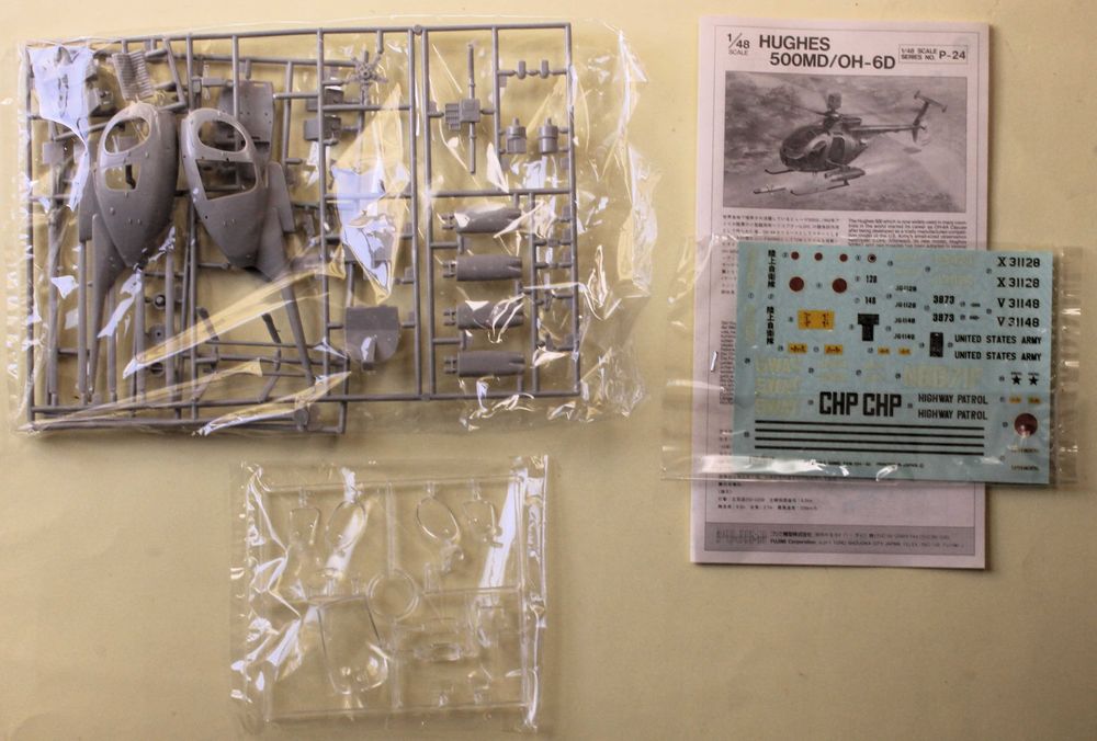 Kits Helicópteros AH-6A 1/72 Italeri, Hughes 500MD OH-6D 1/48 Fujimi