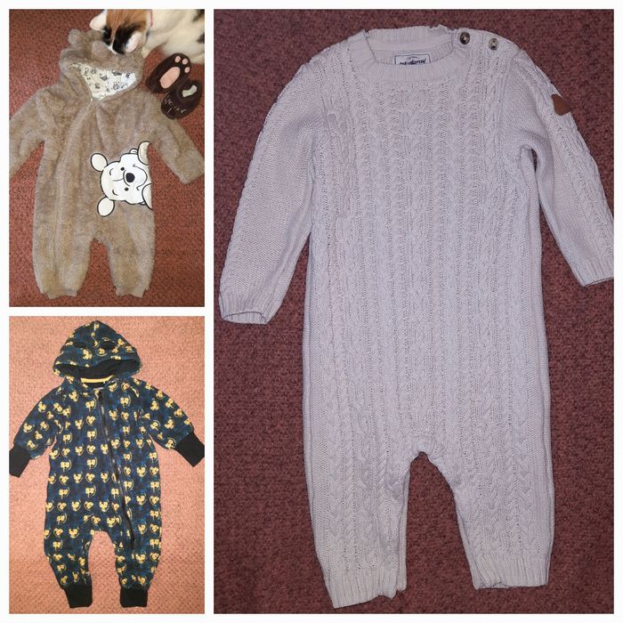 Теплые комбенизон с Винни 6 мес, человечки ромпер 9-12мес