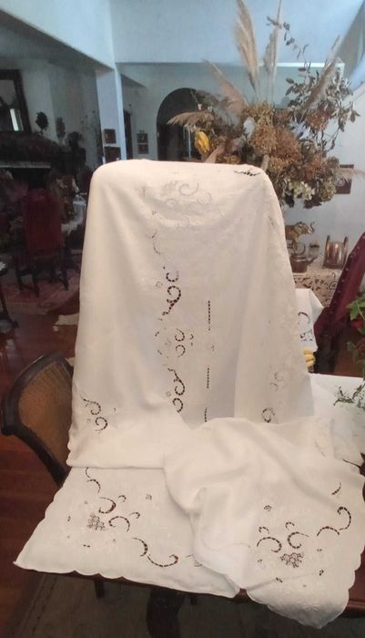 Toalha de Veneza bordada à mão 250 cm x 170 cm