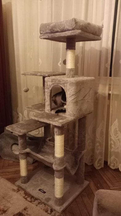 Drapak dla kota Wysoki duży drapak dla kota domek legowisko 143cm NOWY
