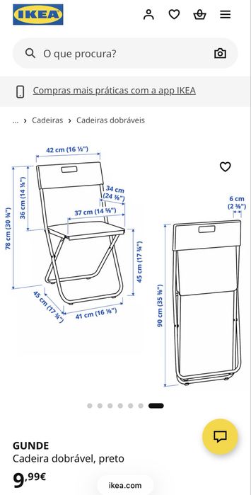 Cadeira Dobrável Gunde Ikea