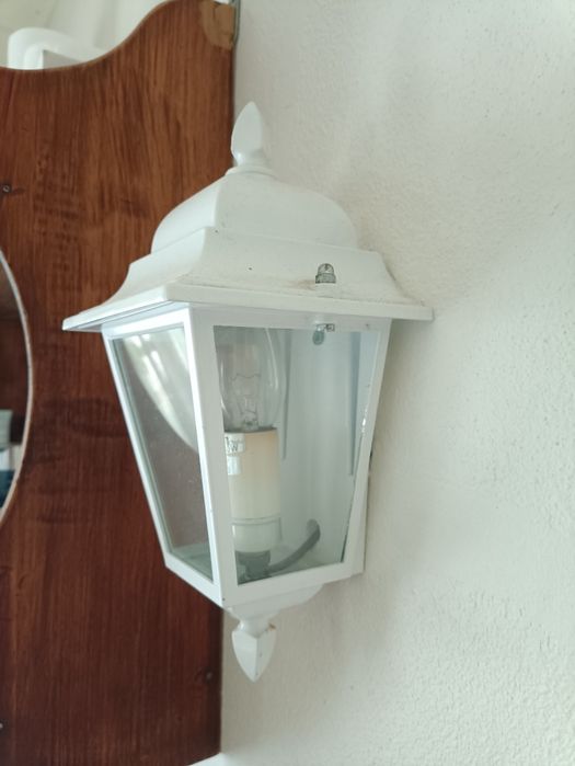 Lote de 6 apliques/luminárias de parede brancos – exterior/interior