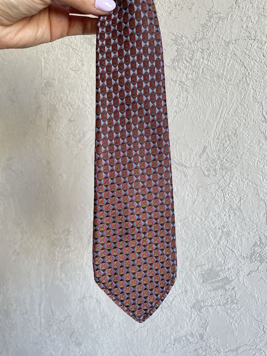 Krawat w elegancki wzór bordowy granatowy elegant tie Torlen Łódź