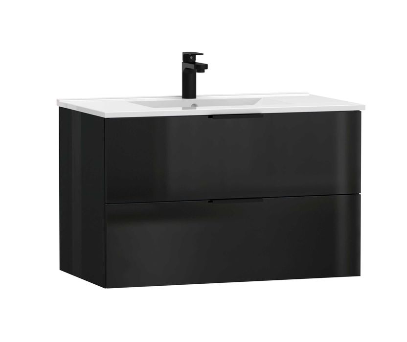 Szafka z umywalką WYSOKA JAKOŚĆ CZARNY POŁYSK polecam 80X45CM NOWA