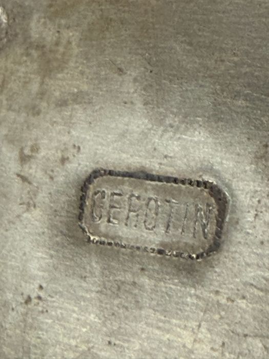 Stara szkatułka puzderko GEROTIN Gero Art Deco cynowa cyna humidor