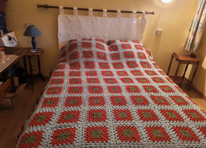 Colcha lã feita à mão cama casal