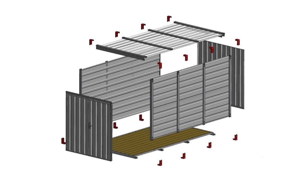 Abrigo de Jardim 2.23m comprimento, desmontável. Garden storage. Modular.
