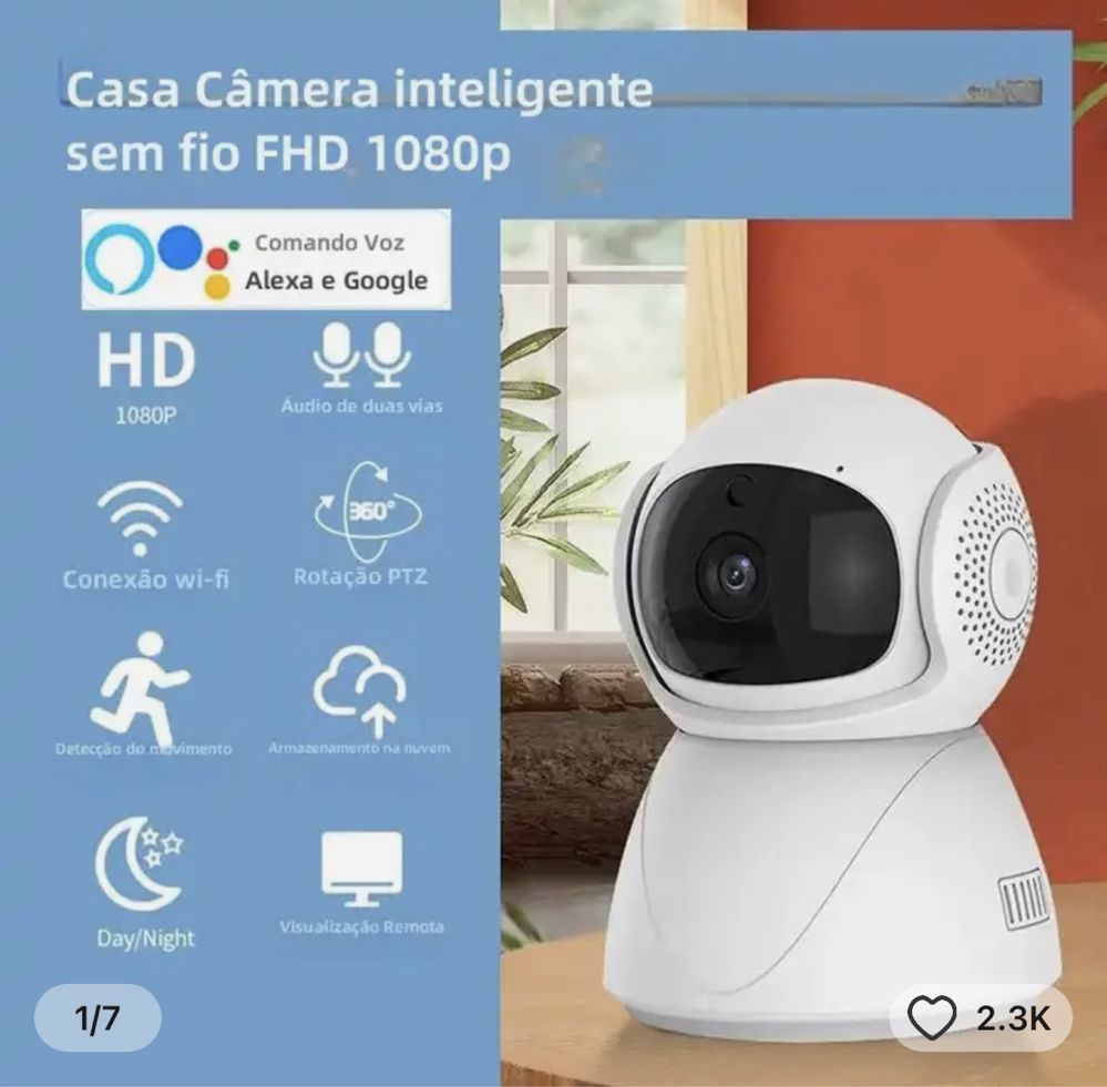 2.3k Cámara Vigilancia Wifi Interior, Camara Vigilancia 360°