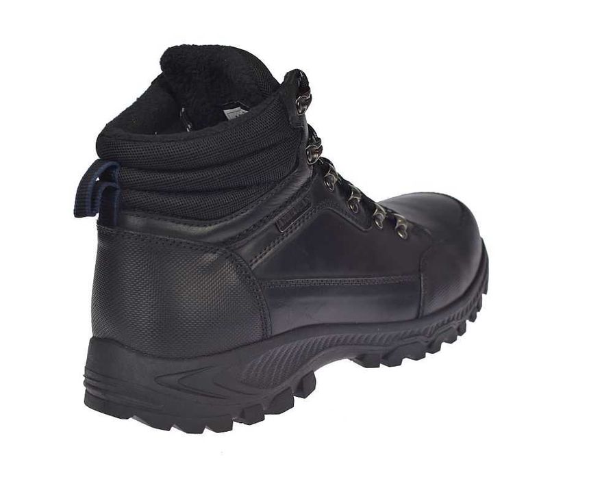 Buty męskie skórzane trekkingowe trapery CY129 czarne ocieplane roz 45