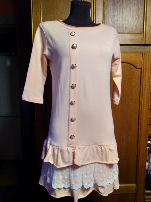 Pudrowa sukienka Nowa rozm S/M