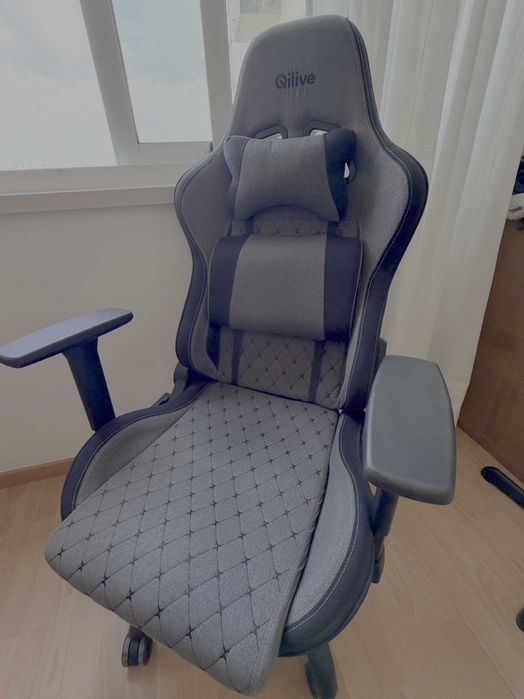 Cadeira Gaming Qilive Q.3532 Tecido Cinza (Como Nova na Caixa)