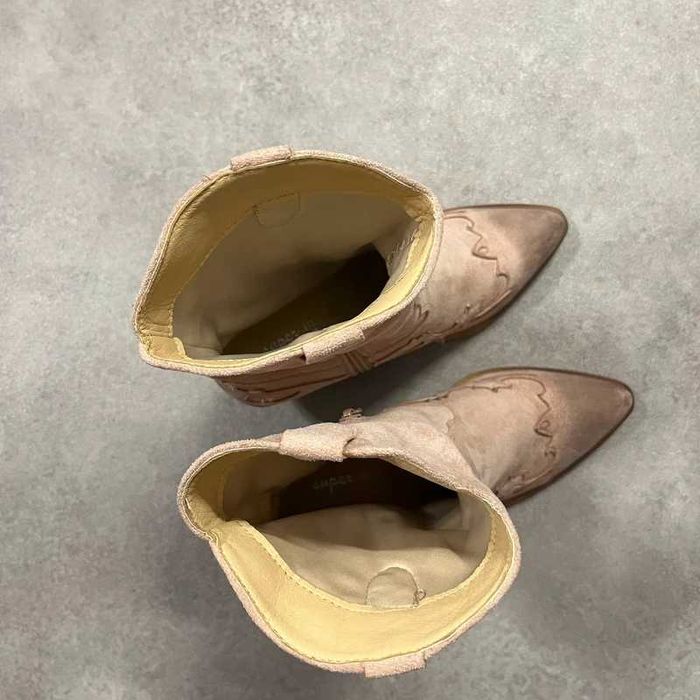 Vintage Buty Kowbojki Zamszowe Y2K Coquette Trendy 90s