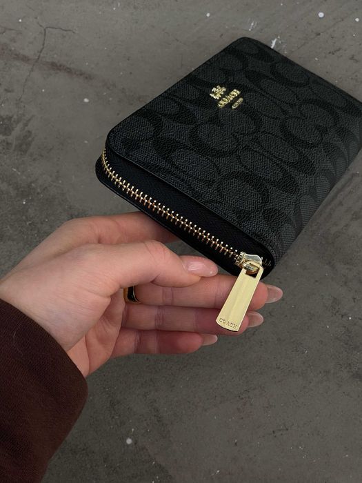 Кошелек женский Coach большой молочний коричневый Коуч