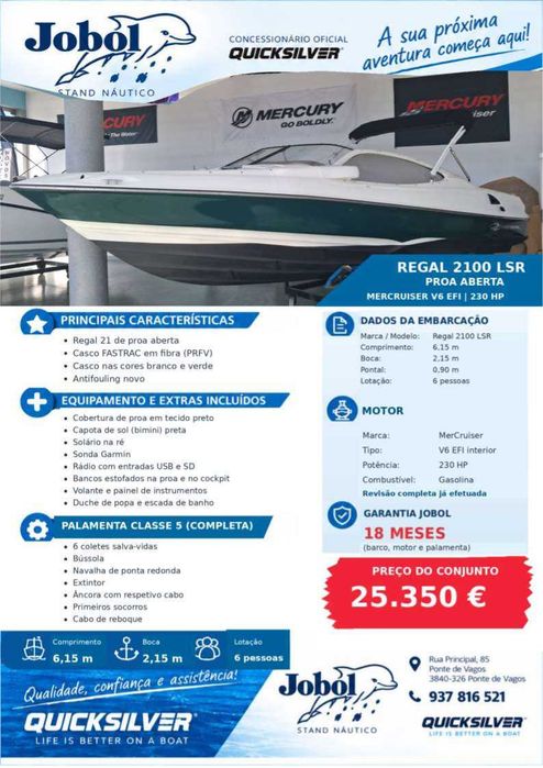 barco Regal bowrider com motor v6 mercruiser 230hp 4t. efi