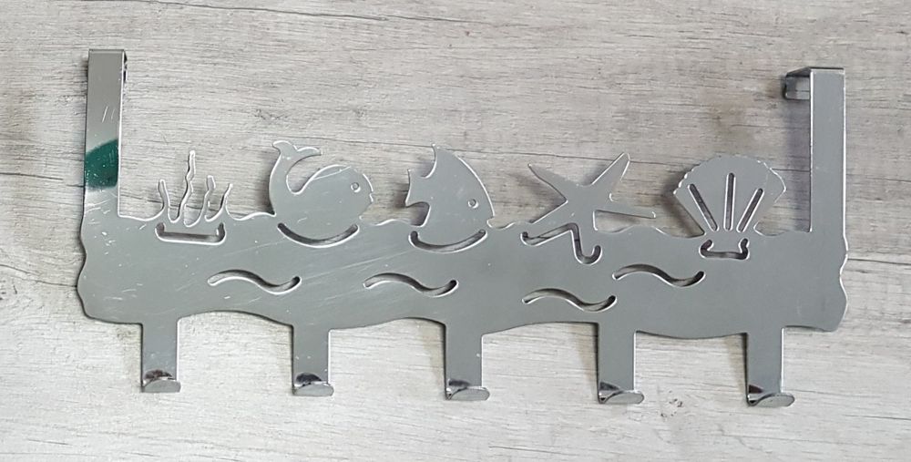 Wieszak na drzwi stalowy chrom 5 haczyków