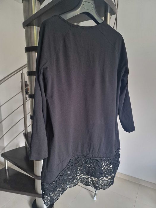 Piękna tunika oversize z koronkowym dołem bpc Bonprix collection
