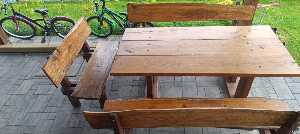 Meble ogrodowe dębowe zestaw