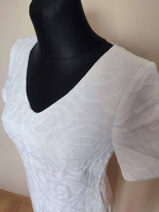 Biała sukienka ślubna Monnari damska elegancka bodycon 36 S