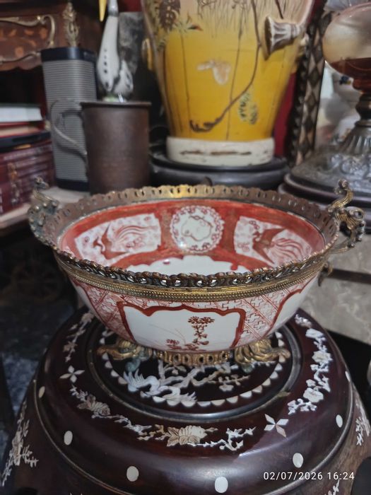 Tigela de porcelana Kutani Japão Séc XIX