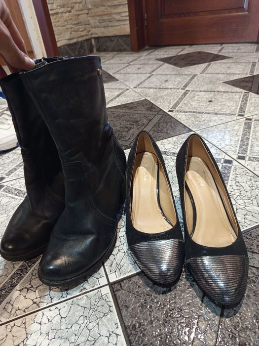 Kozaki  39 i eleganckie buty 39 komplet 2 pary za 22zl