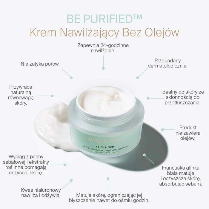 BE PURIFIED Bezolejowy Krem Nawilżający Bez Olejów Monat