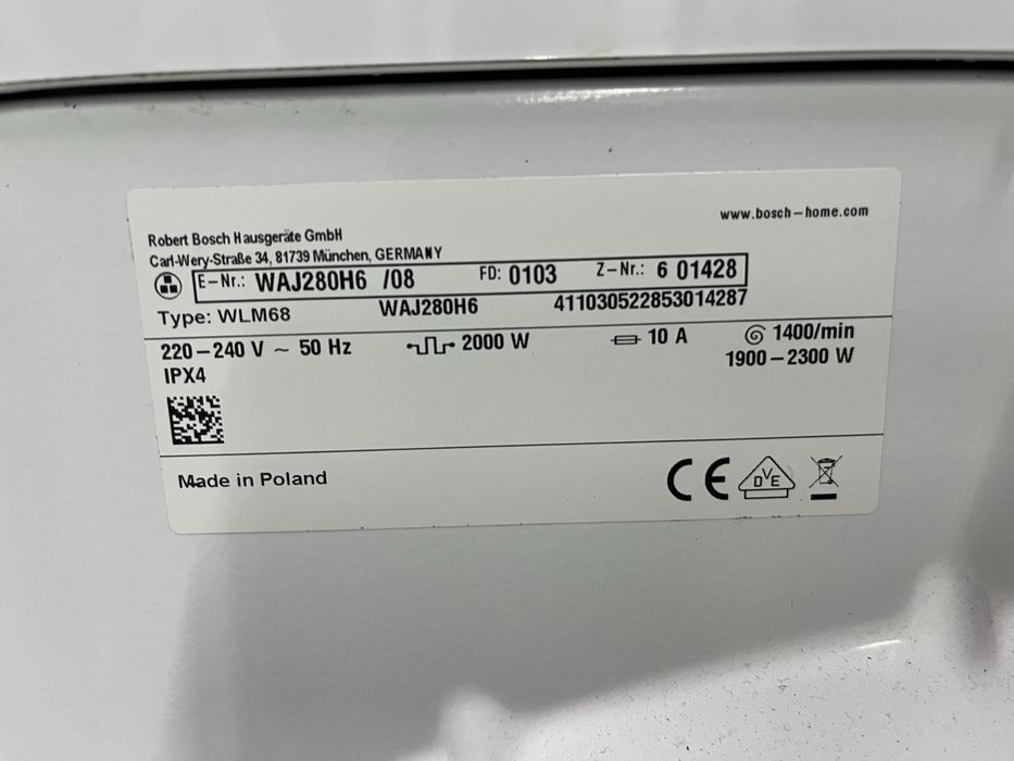 Pralka BOSCH 7kg 1200ob A++ |12msc |BD stan |Dowóz